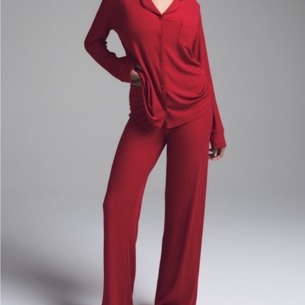 SKIMS Ribbed Lounge Set in Brick